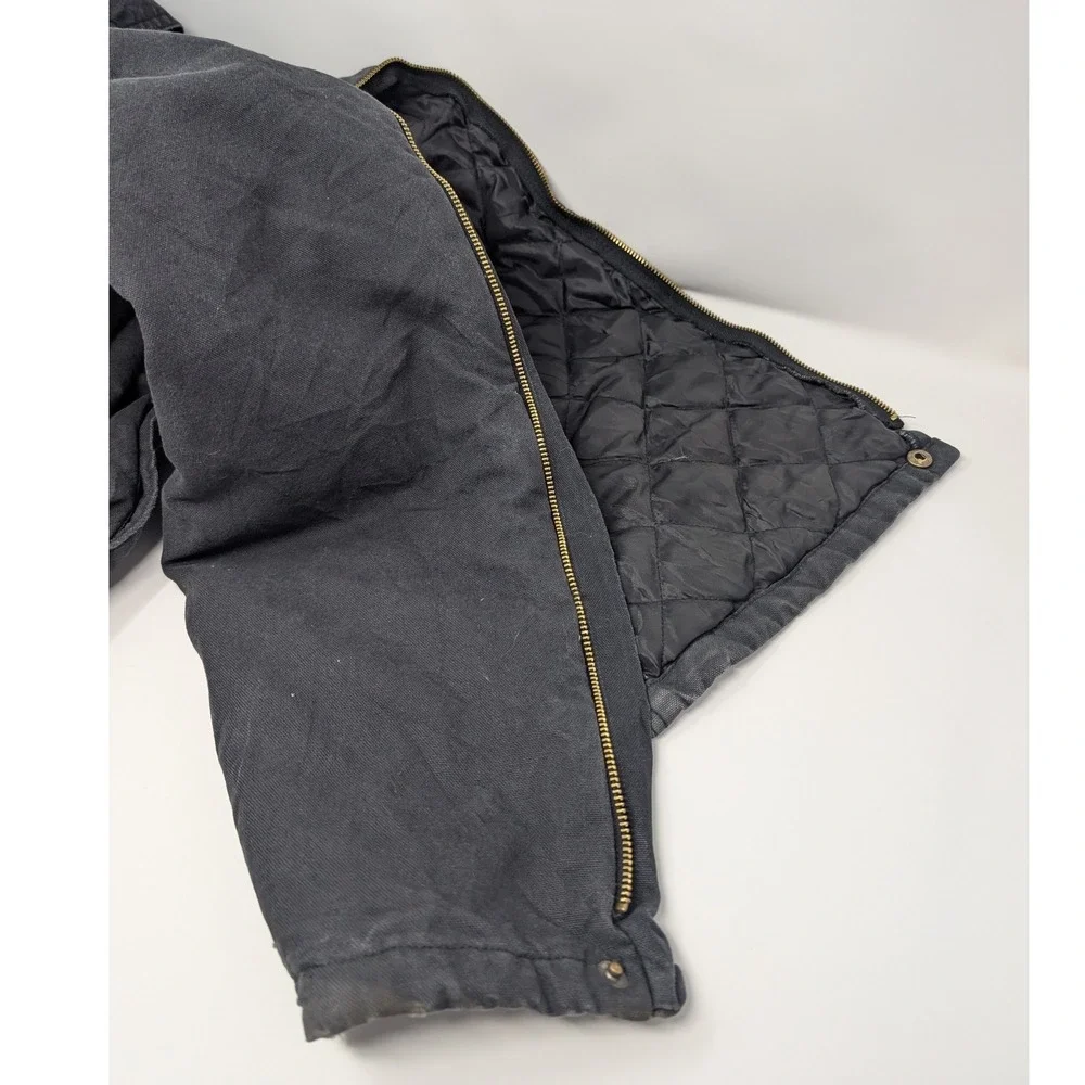 Dickies Black Quilted Insulated Zip Leg Overalls Mwn's 2XL Winter Workwear - Picture 11 of 12